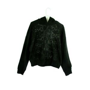 Socialite Women's Top Hoodie Medium Snakeskin Cropped black